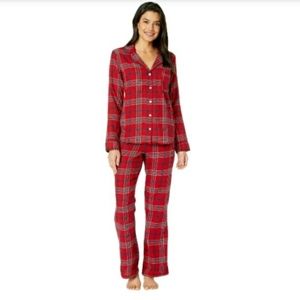 UGG Raven Flannel PJ Pajama Set Chili Pepper Plaid Lounge Top & Pants